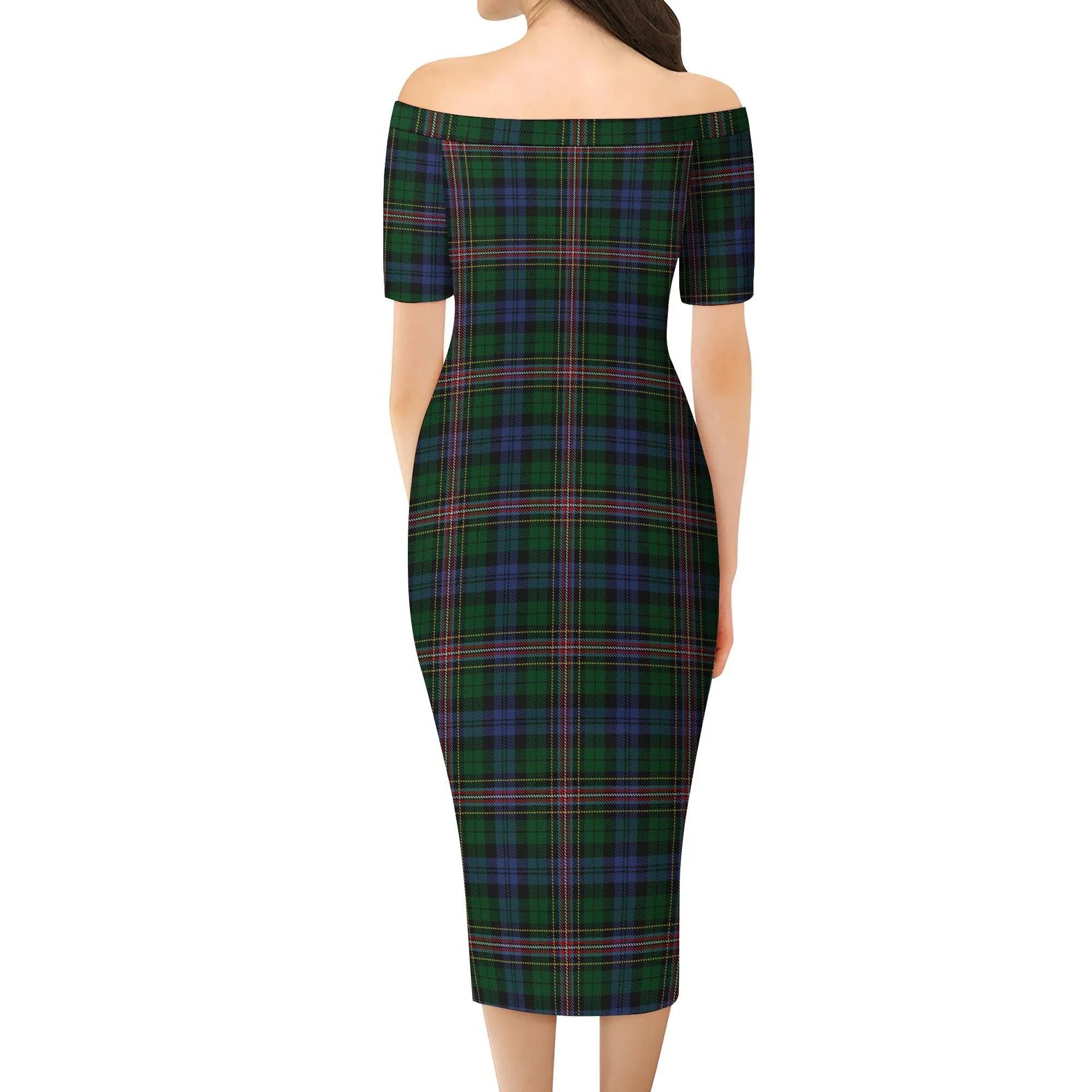 Allison Tartan Off Shoulder Lady Dress