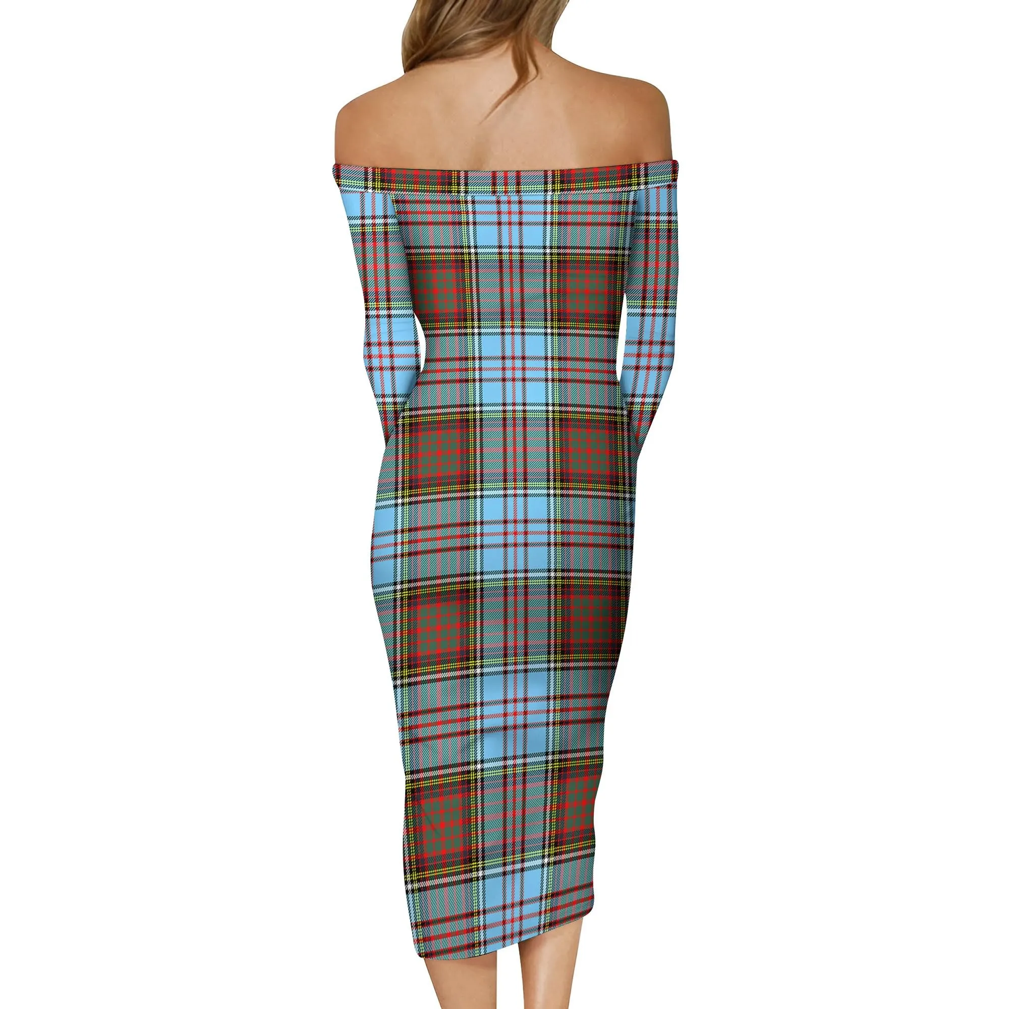 Anderson Ancient Tartan Off Shoulder Lady Dress
