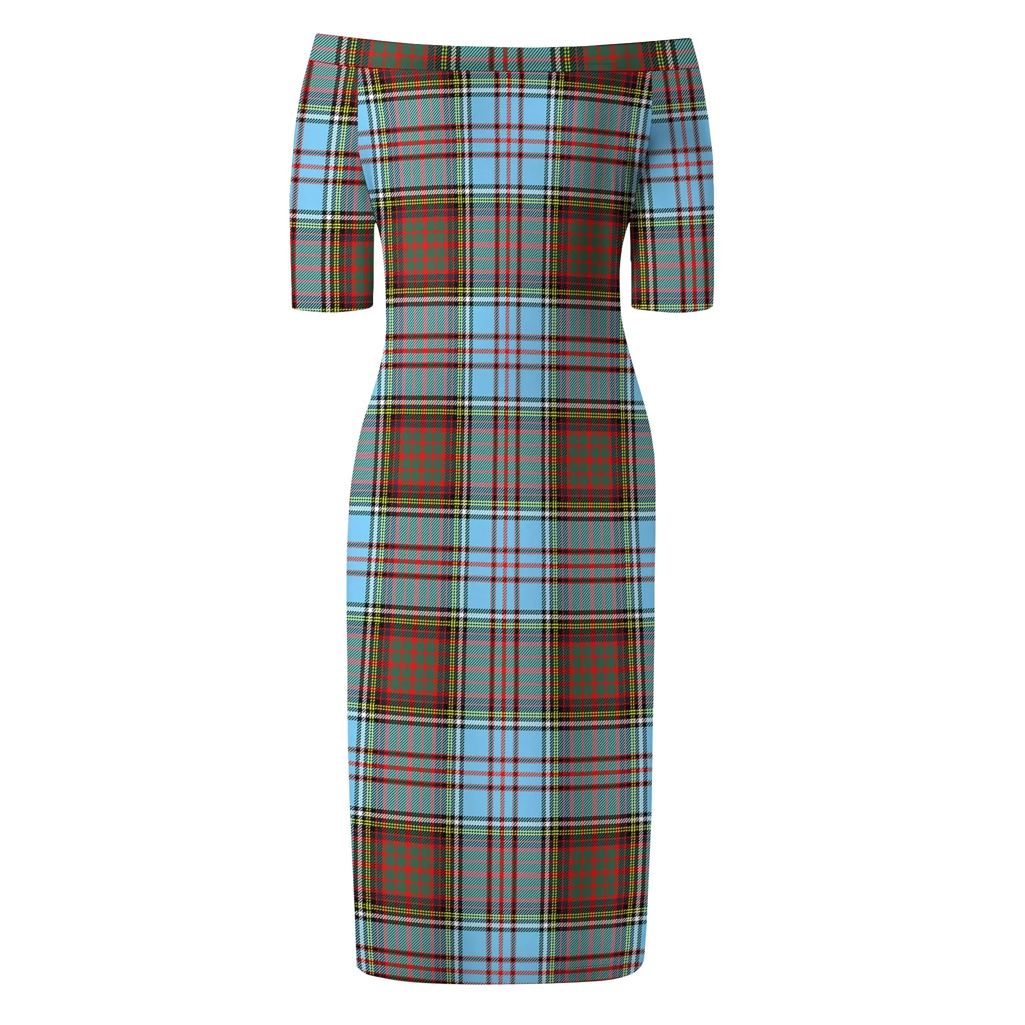 Anderson Ancient Tartan Off Shoulder Lady Dress