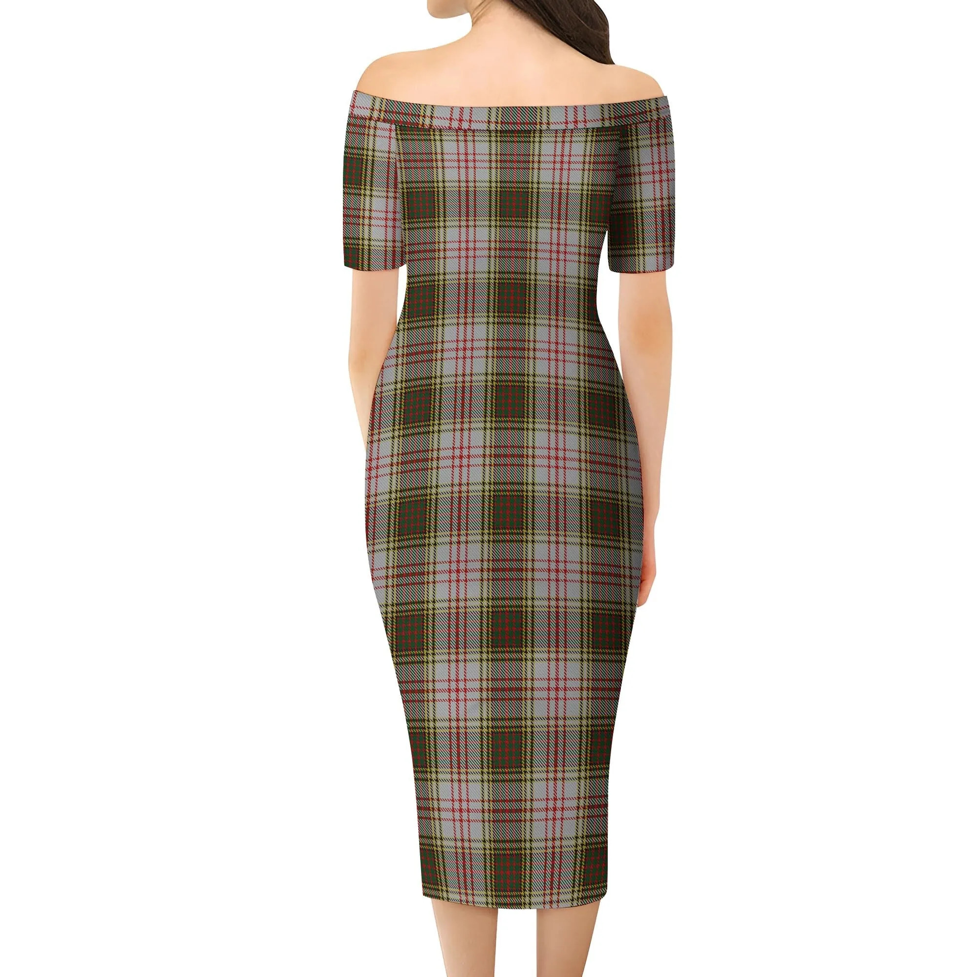 Anderson Dress Tartan Off Shoulder Lady Dress