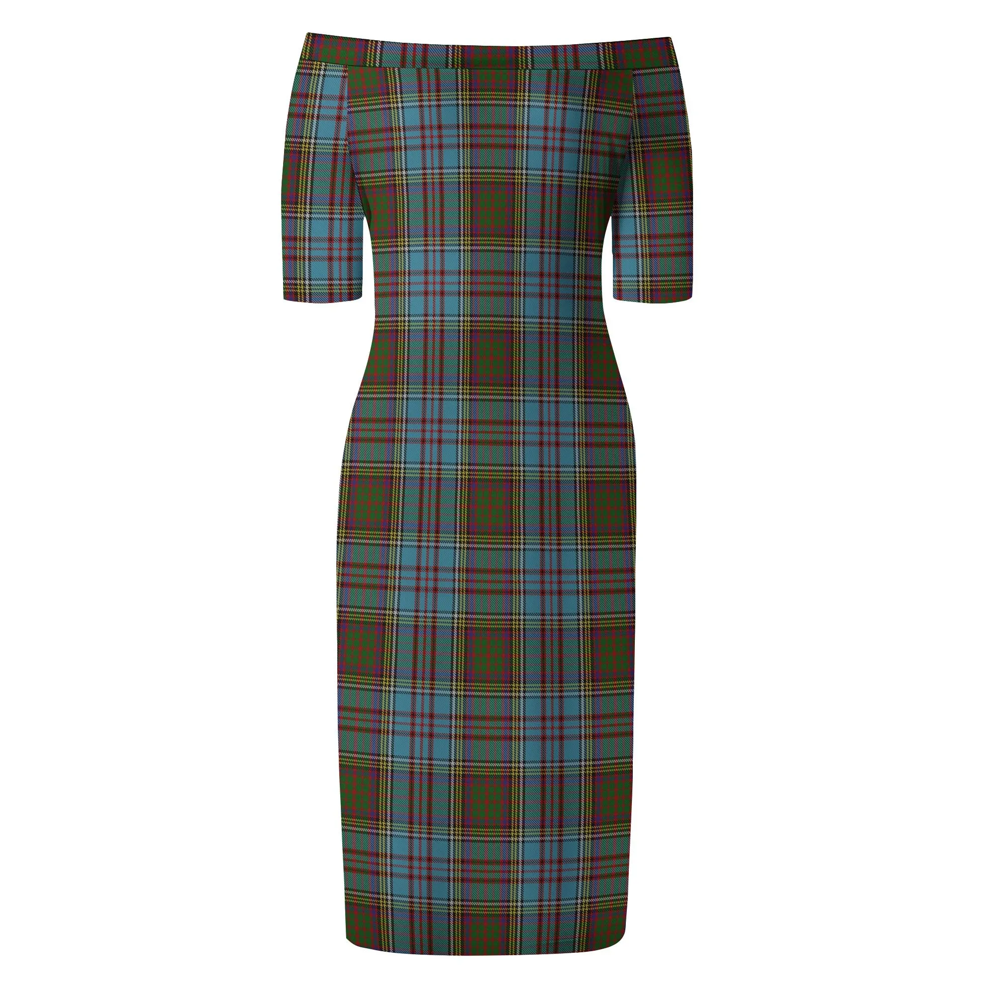 Anderson Tartan Off Shoulder Lady Dress
