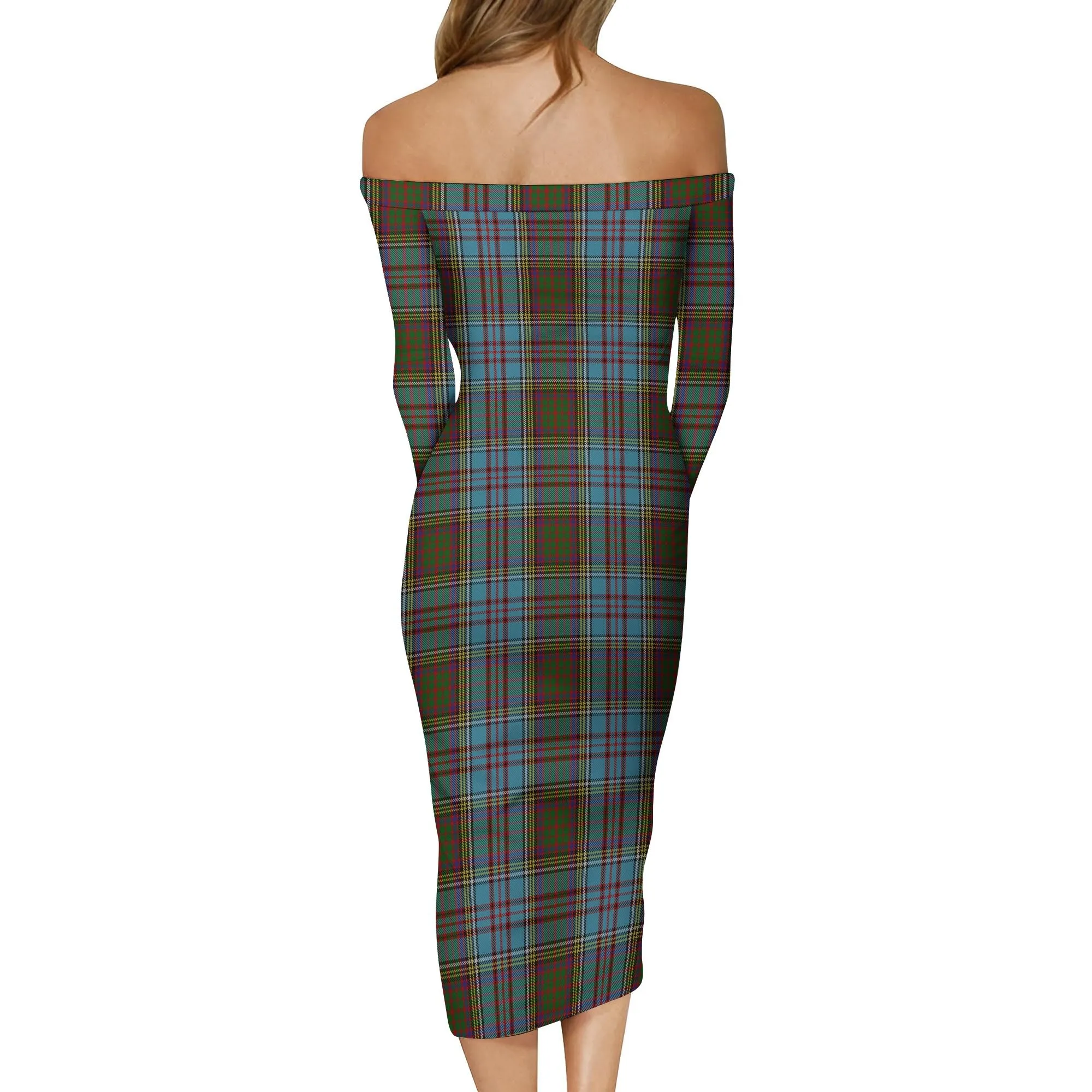 Anderson Tartan Off Shoulder Lady Dress