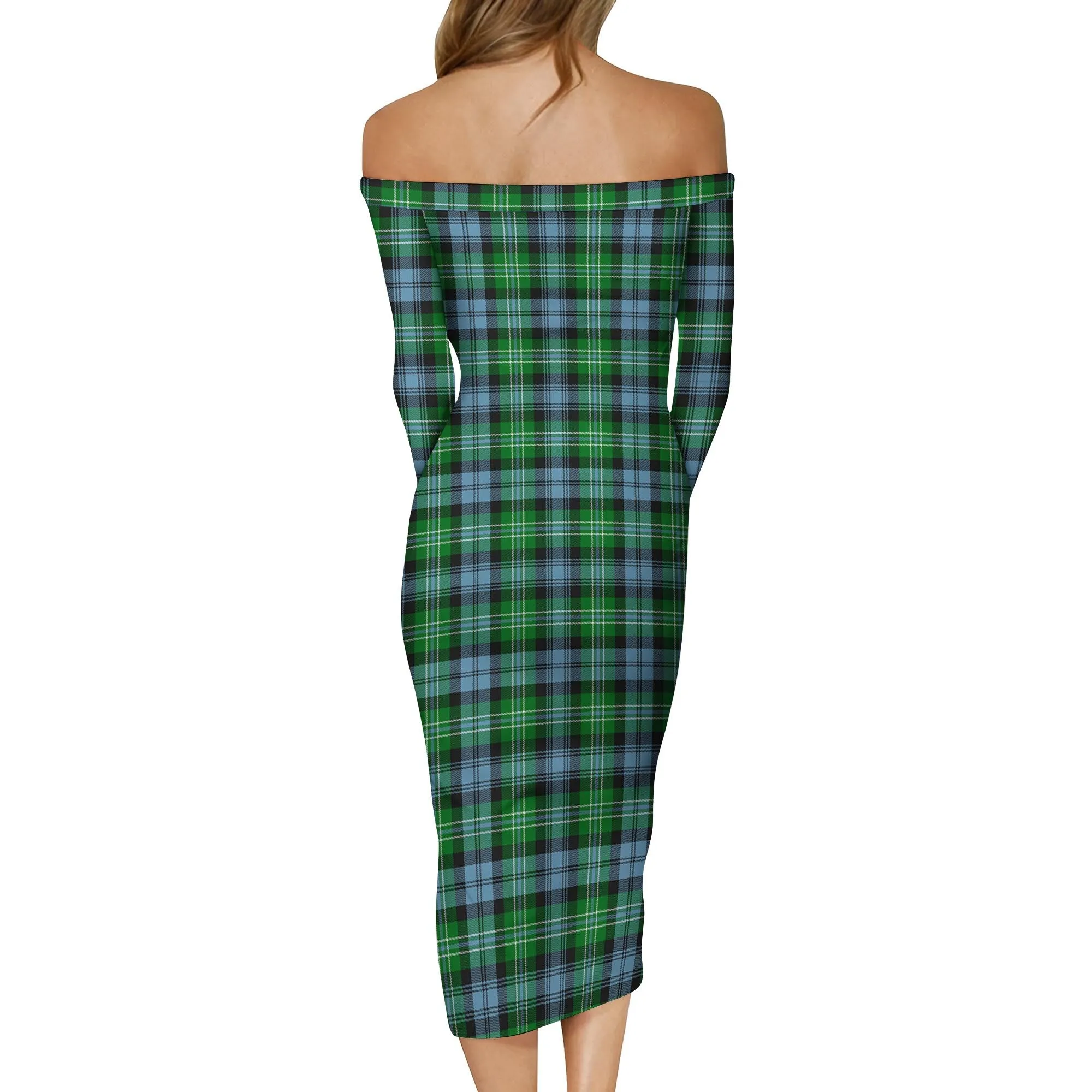 Arbuthnot Ancient Tartan Off Shoulder Lady Dress