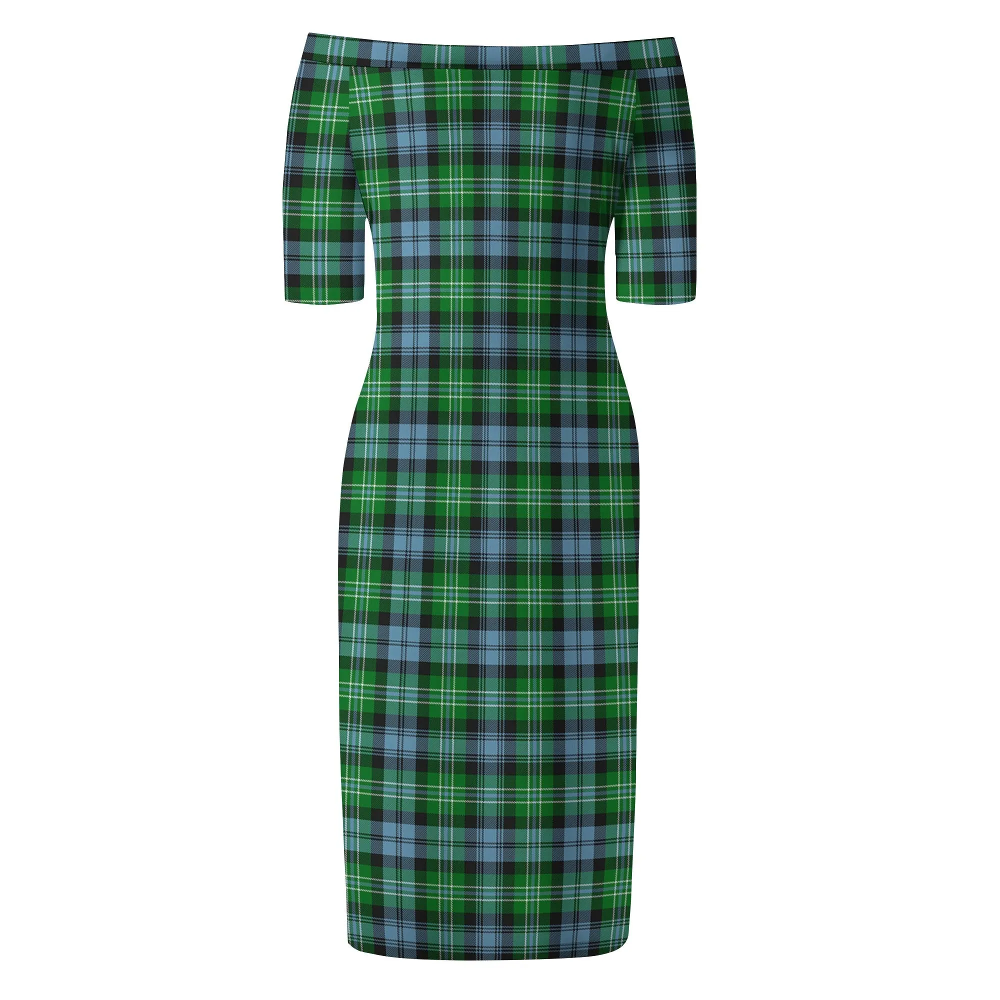 Arbuthnot Ancient Tartan Off Shoulder Lady Dress