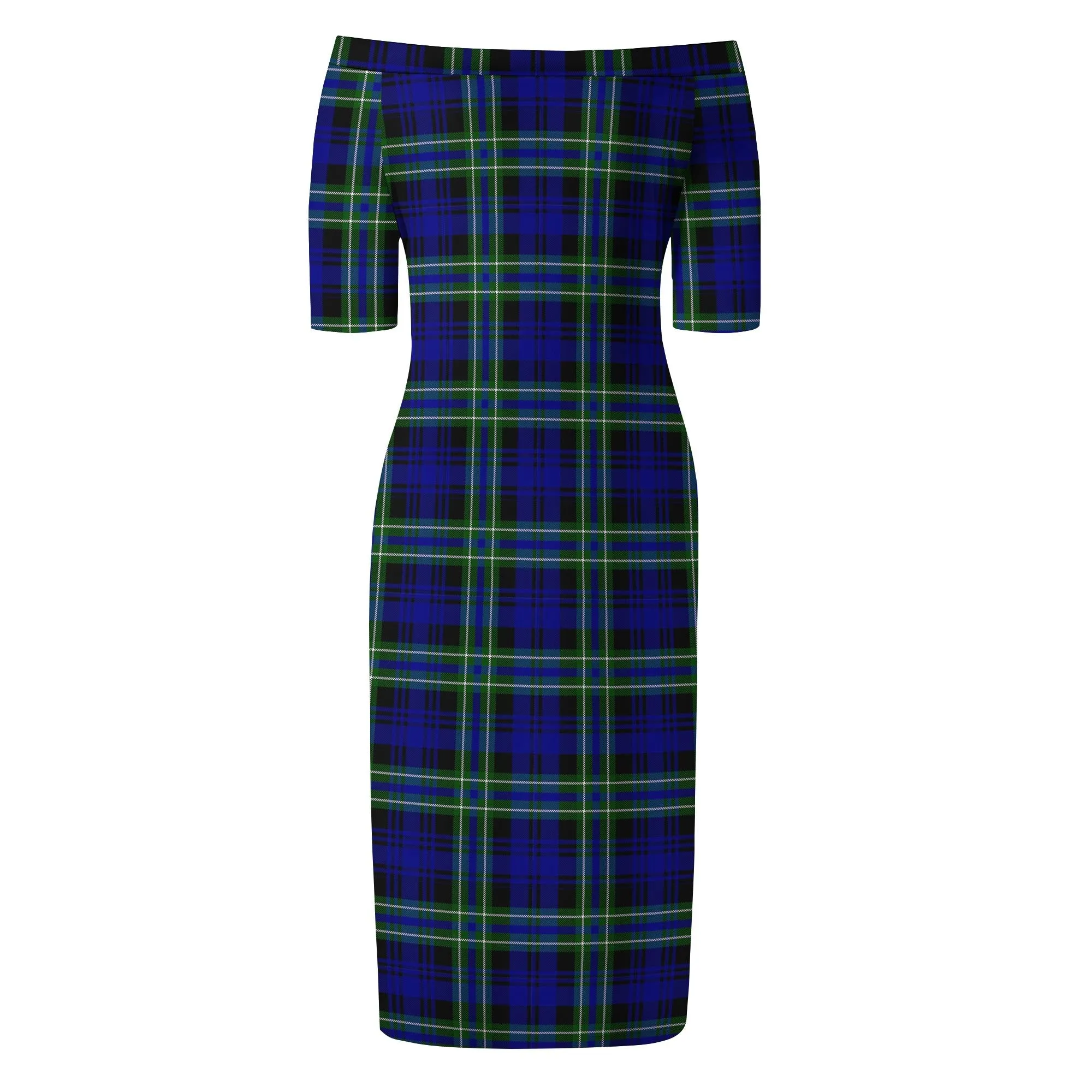 Arbuthnot Modern Tartan Off Shoulder Lady Dress