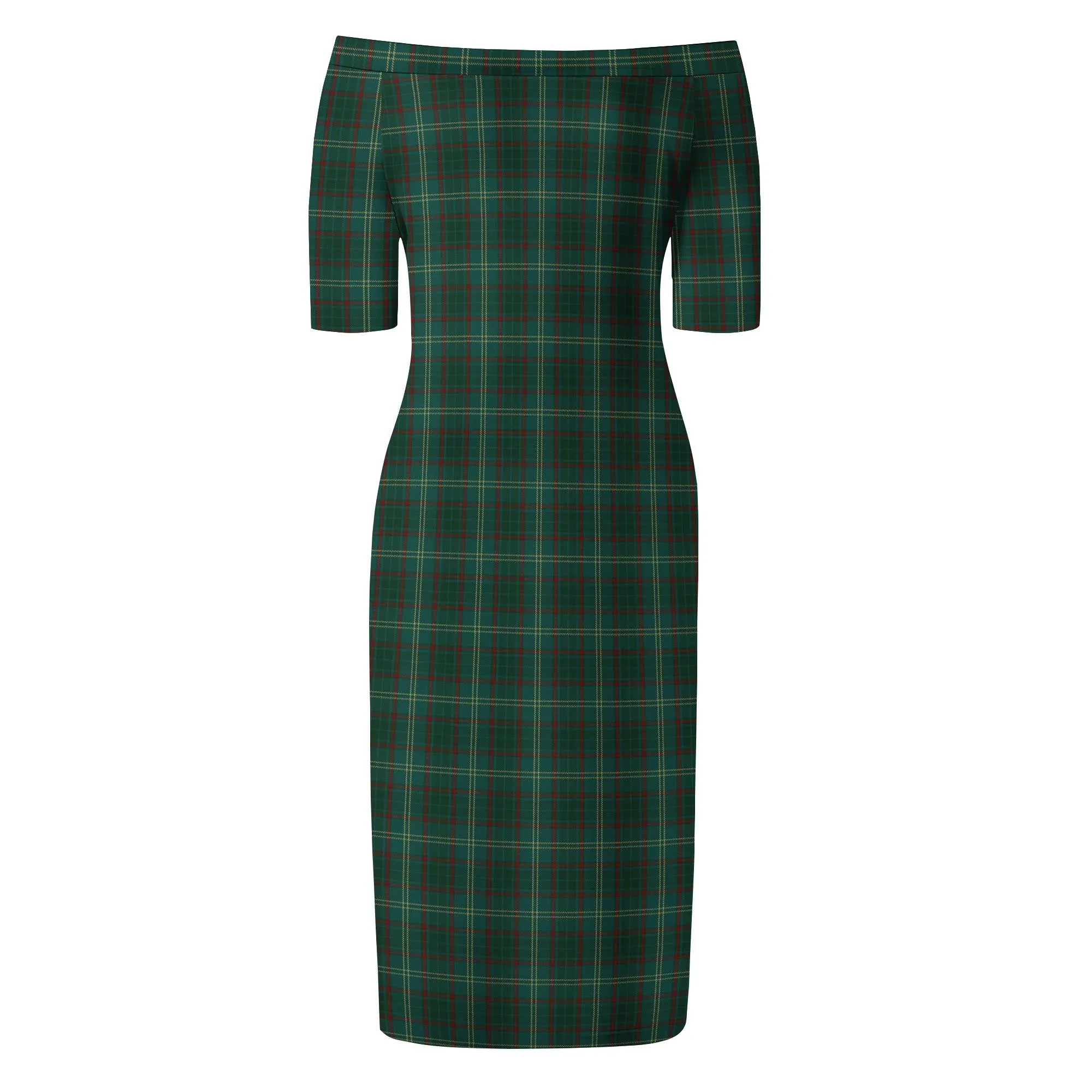 Armagh County Ireland Tartan Off Shoulder Lady Dress