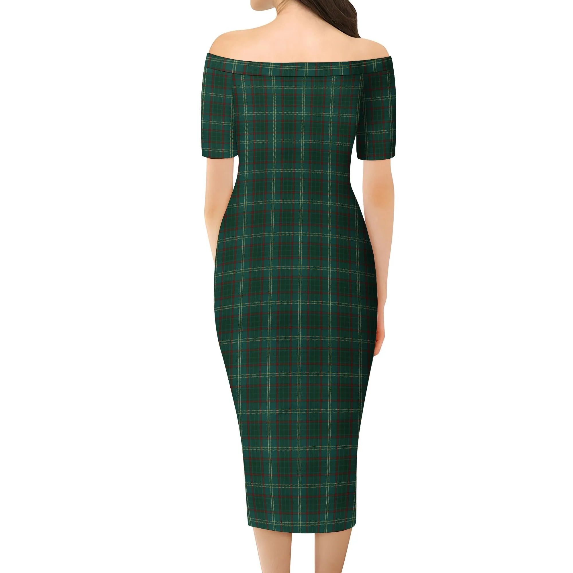 Armagh County Ireland Tartan Off Shoulder Lady Dress