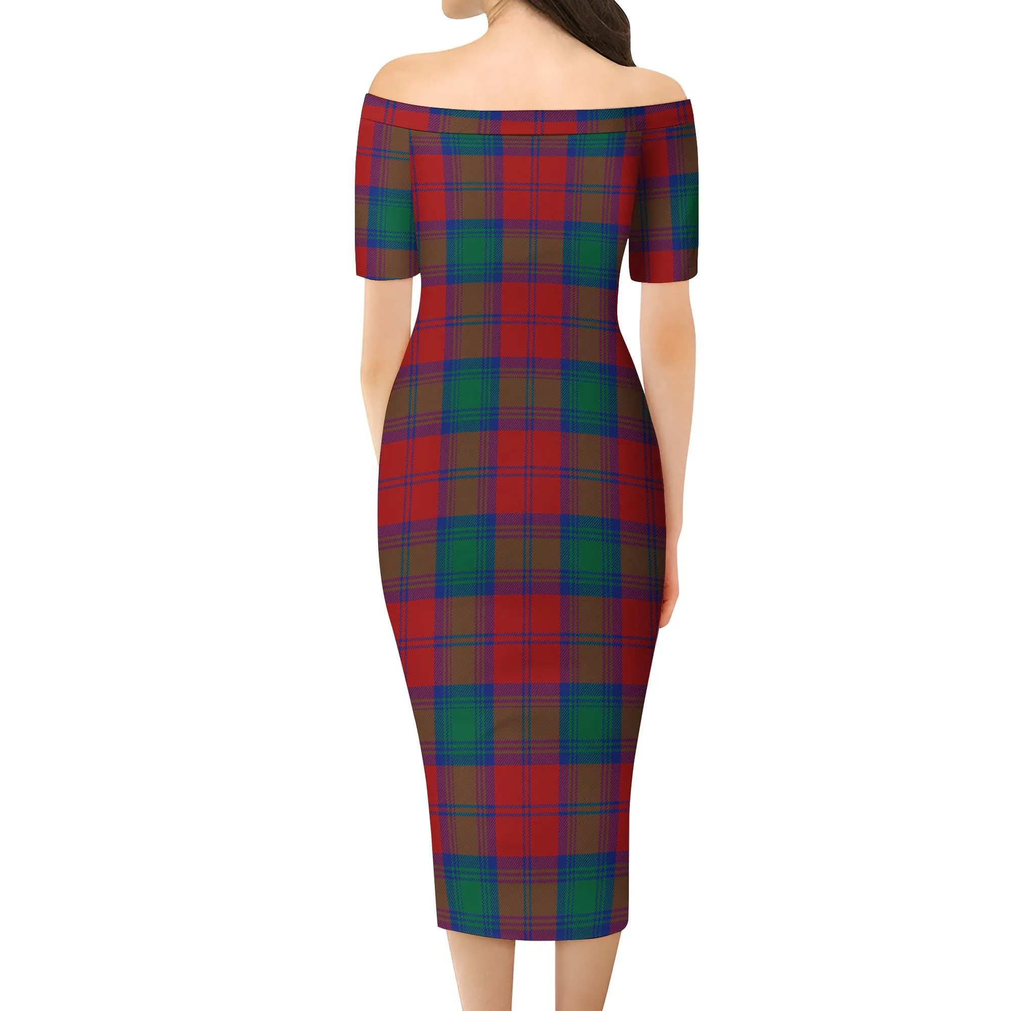 Auchinleck (Affleck) Tartan Off Shoulder Lady Dress