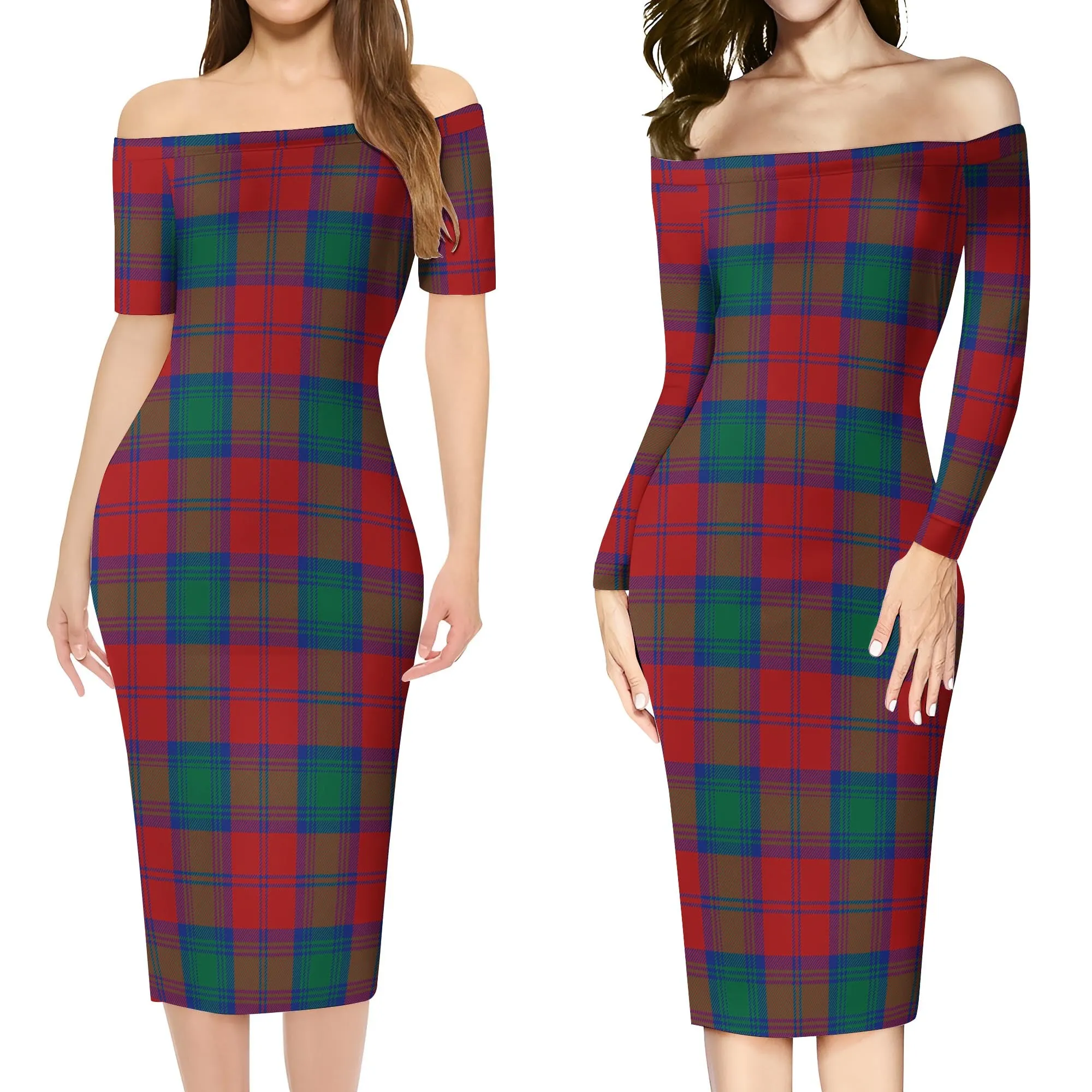 Auchinleck (Affleck) Tartan Off Shoulder Lady Dress