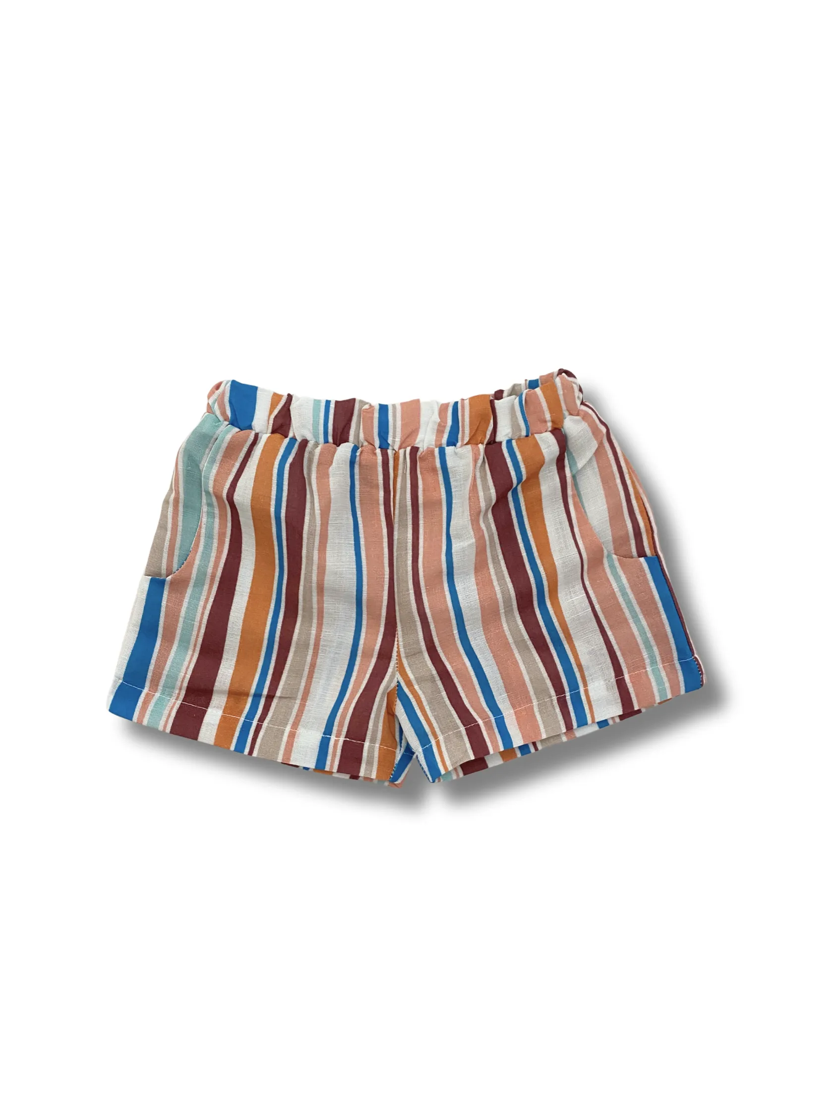 Baby Irregular Retro Stripe Shorts