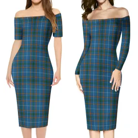 Bain Tartan Off Shoulder Lady Dress