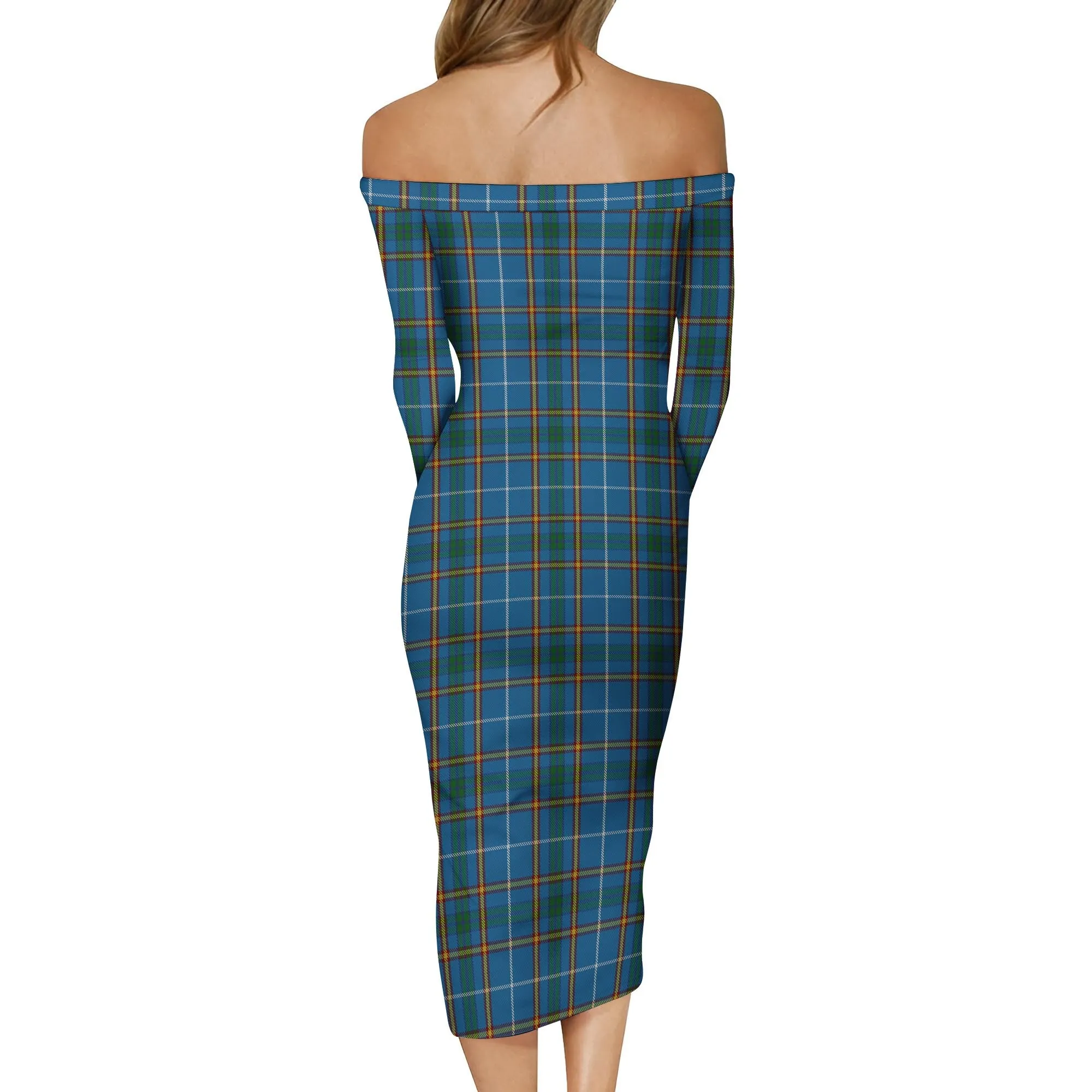 Bain Tartan Off Shoulder Lady Dress