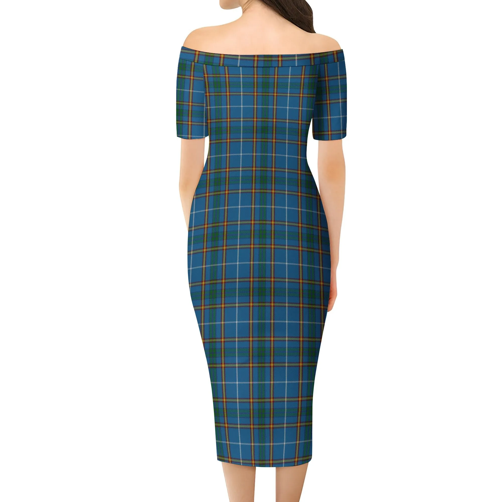 Bain Tartan Off Shoulder Lady Dress
