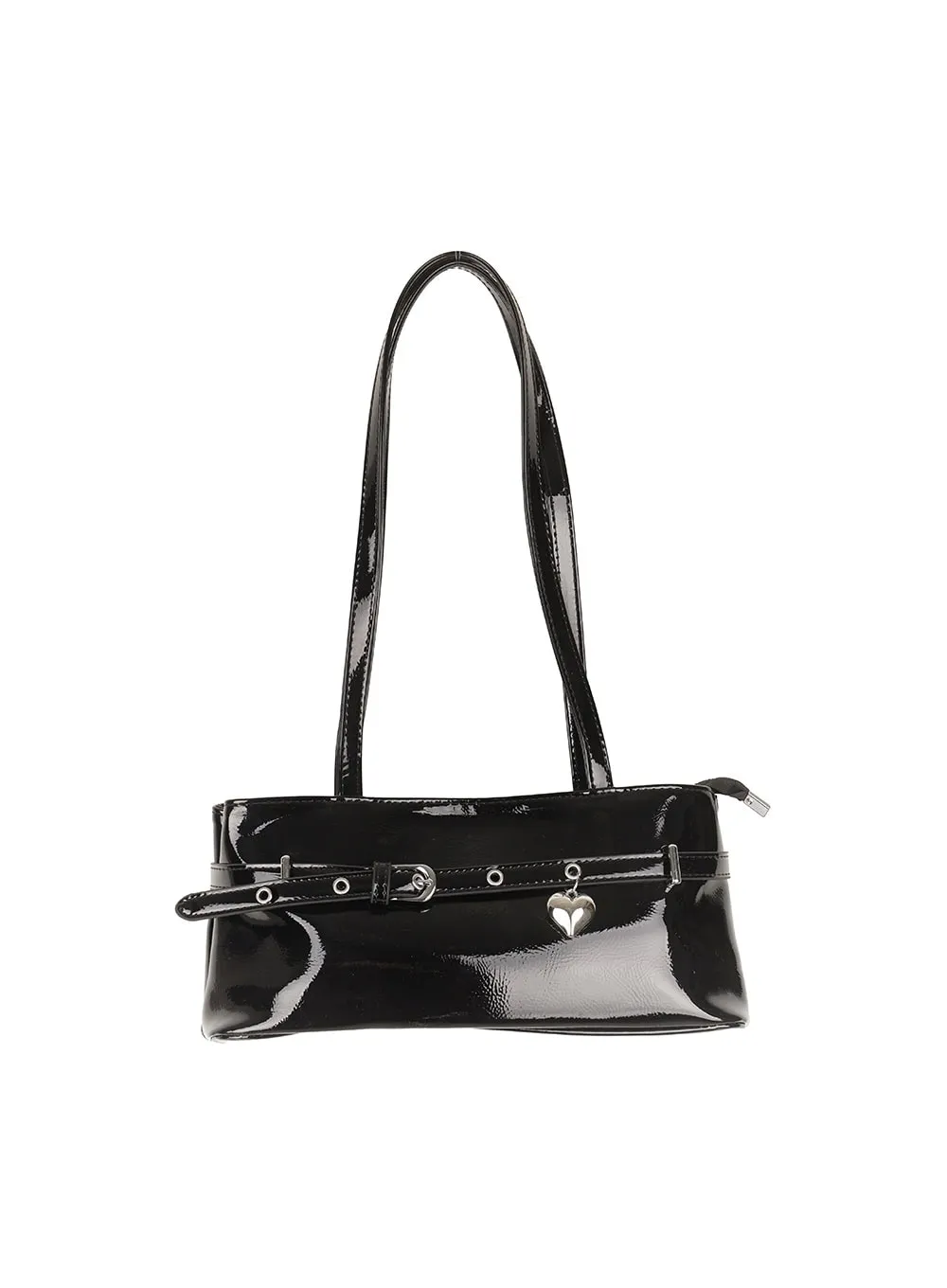 Buckle Heart Faux-Leather Shoulder Bag CM511