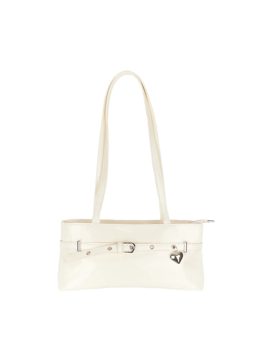 Buckle Heart Faux-Leather Shoulder Bag CM511