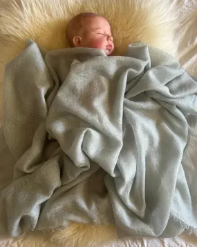 Cashmere Baby Blanket Hand-Woven Grey