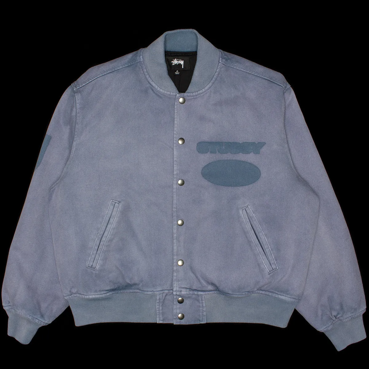 Ghost Logo Canvas Varsity Jacket