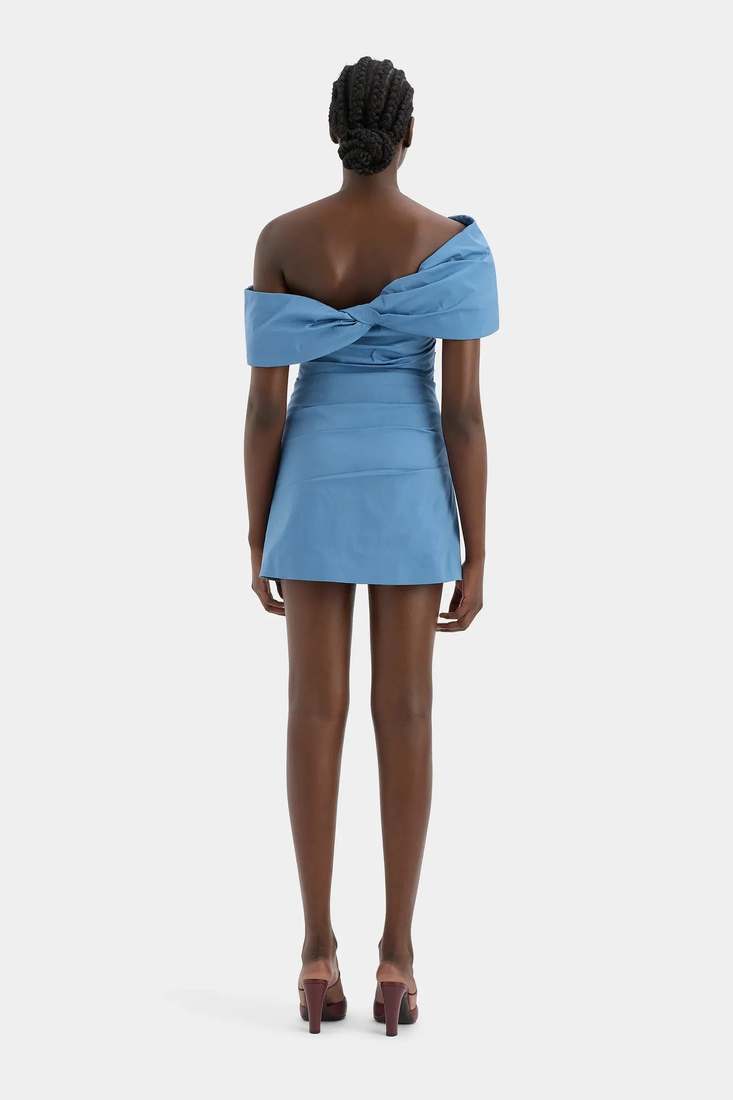 Jones Off Shoulder Mini Dress | Washed Blue