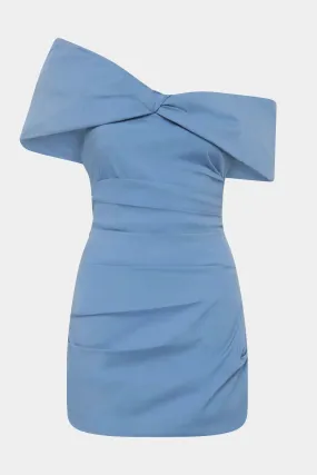 Jones Off Shoulder Mini Dress | Washed Blue