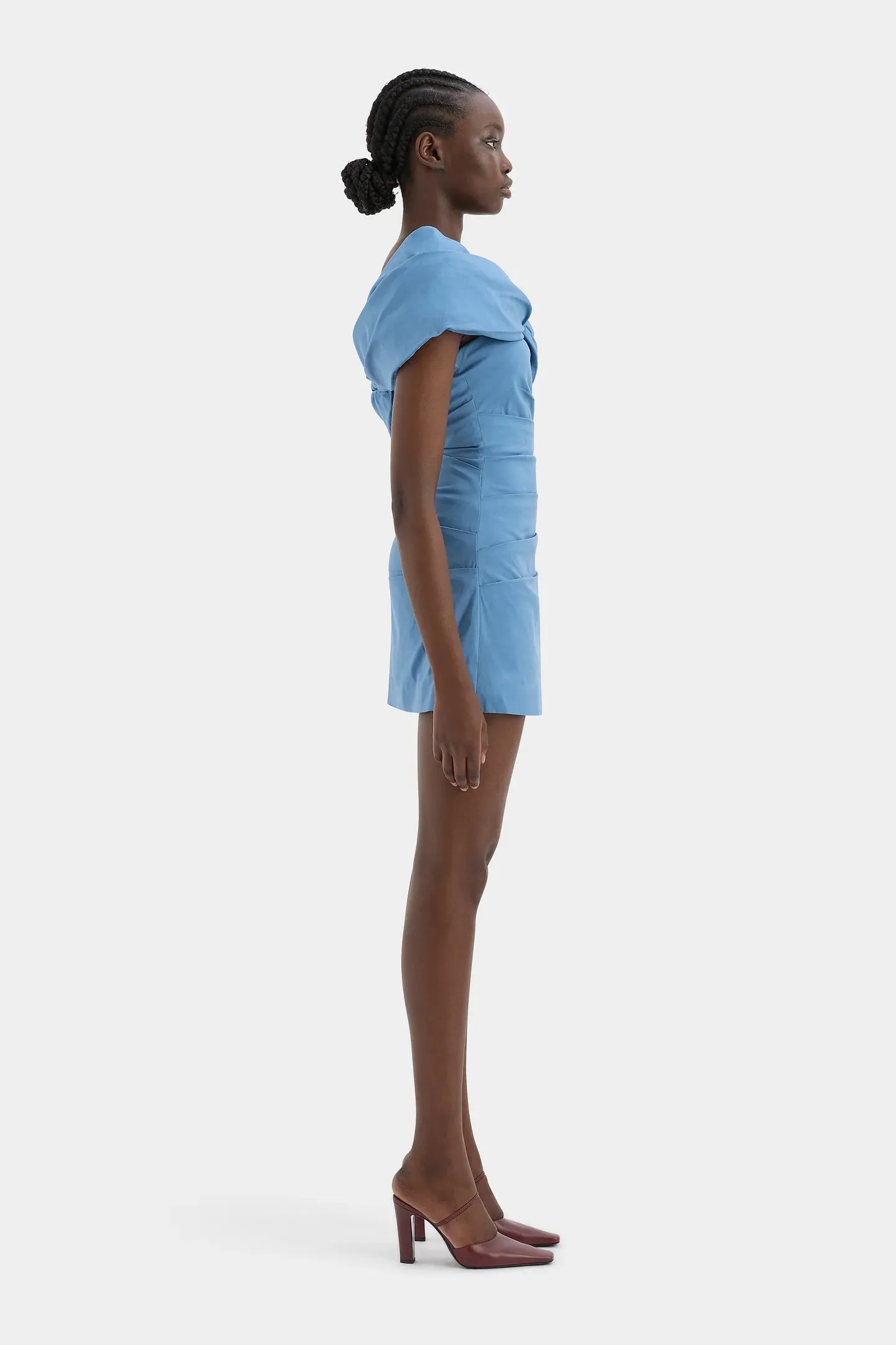 Jones Off Shoulder Mini Dress | Washed Blue