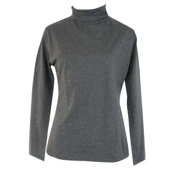 Ladies SKIVVY Womens Long Sleeve Plain Top Warm Turtleneck Cotton High Neck
