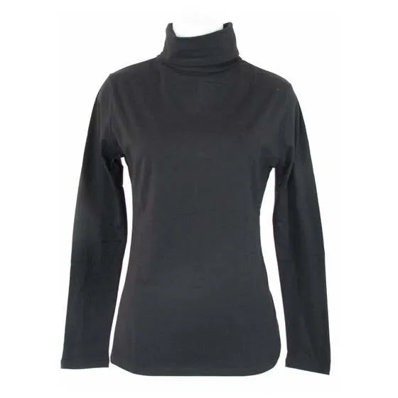 Ladies SKIVVY Womens Long Sleeve Plain Top Warm Turtleneck Cotton High Neck