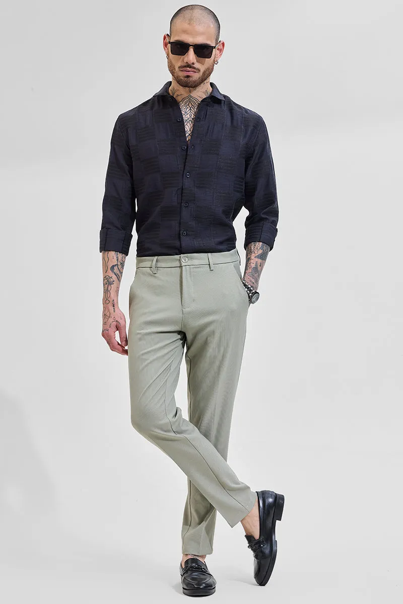 Light Green Stretch Slim Fit Trouser