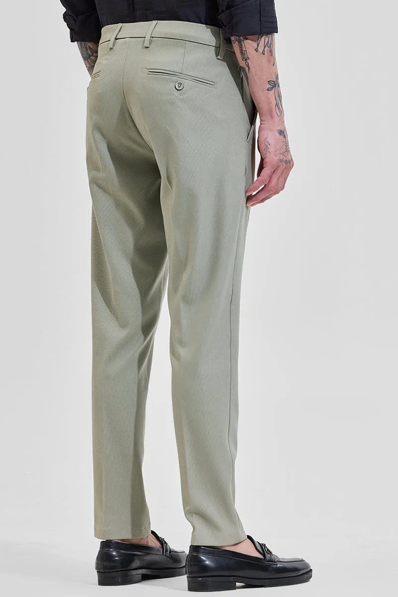 Light Green Stretch Slim Fit Trouser