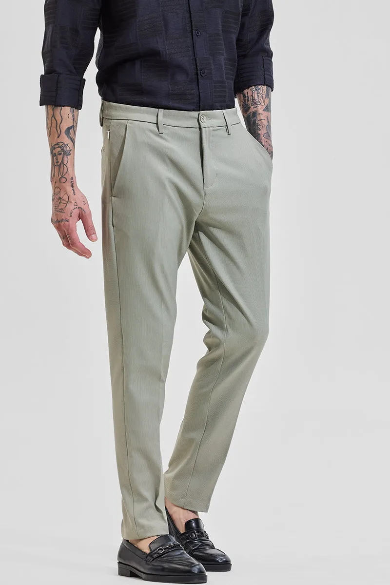 Light Green Stretch Slim Fit Trouser