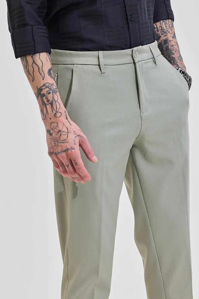 Light Green Stretch Slim Fit Trouser