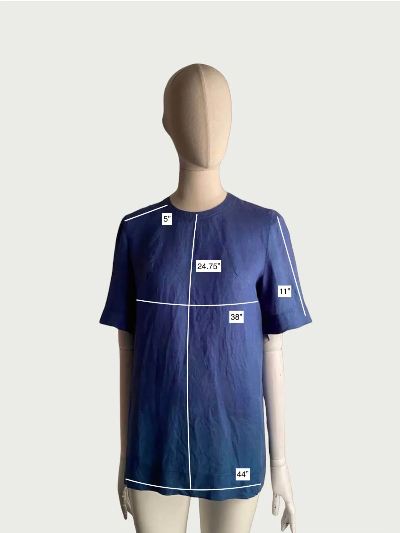 Linen Tailored Tee in French Blue, small / OG Price: $228.00