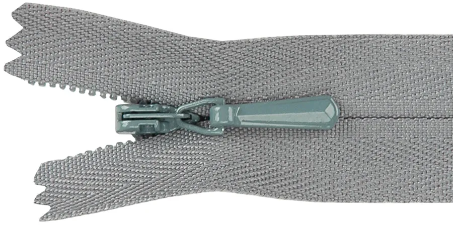 Med. Grey -Zipper Invisible 9"