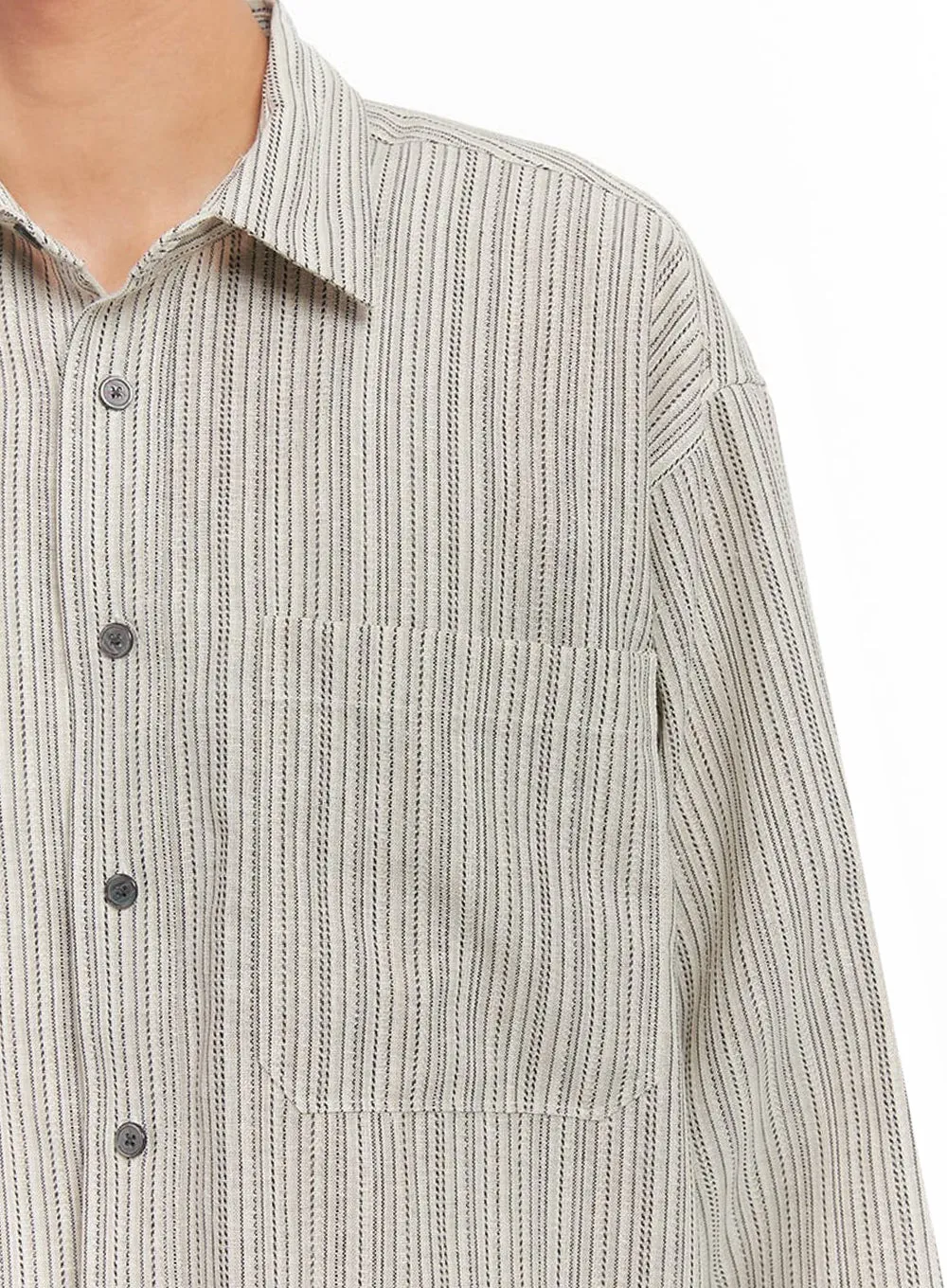 Men's Vintage Stripe Collared Shirt IA510