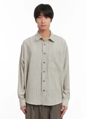 Men's Vintage Stripe Collared Shirt IA510