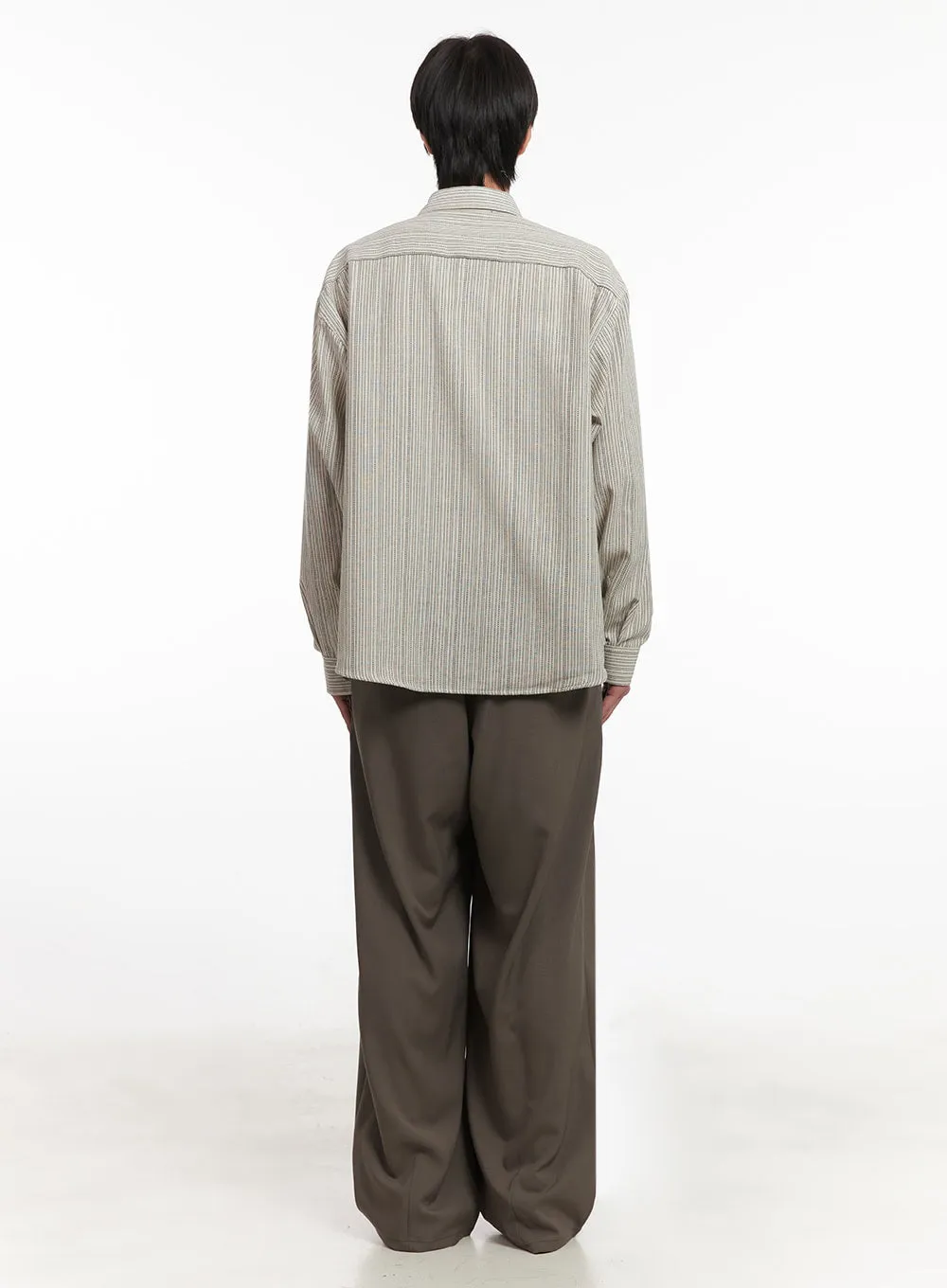 Men's Vintage Stripe Collared Shirt IA510