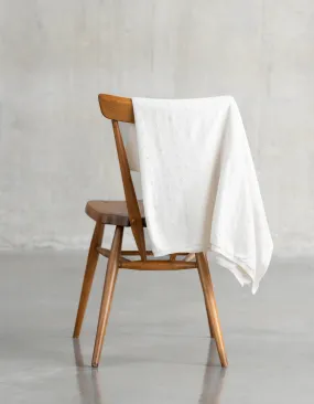 Mini Cotton   Cashmere Ivory White Knitted Baby Blanket