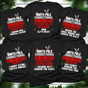 North Pole Christmas Matching Family Tshirt, Custom North Pole Correctional Christmas Shirt, Funny Group Christmas Shirt, North Pole Tee