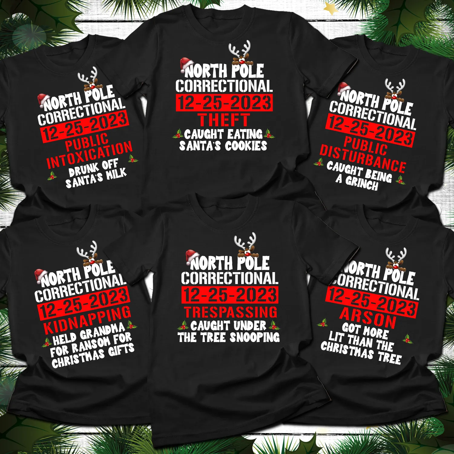 North Pole Christmas Matching Family Tshirt, Custom North Pole Correctional Christmas Shirt, Funny Group Christmas Shirt, North Pole Tee