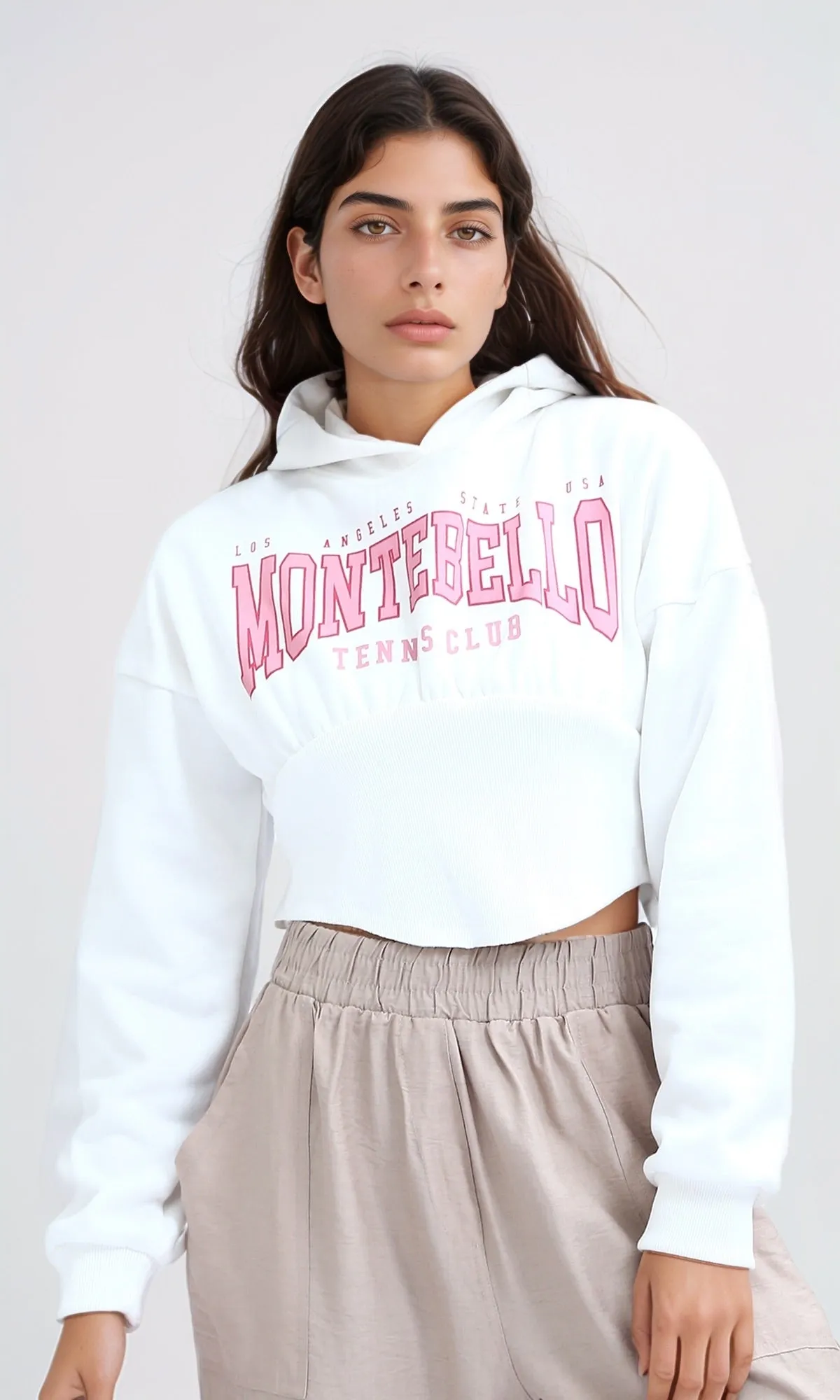 O180768 Regular Fit Printed Winter Hoodie - White