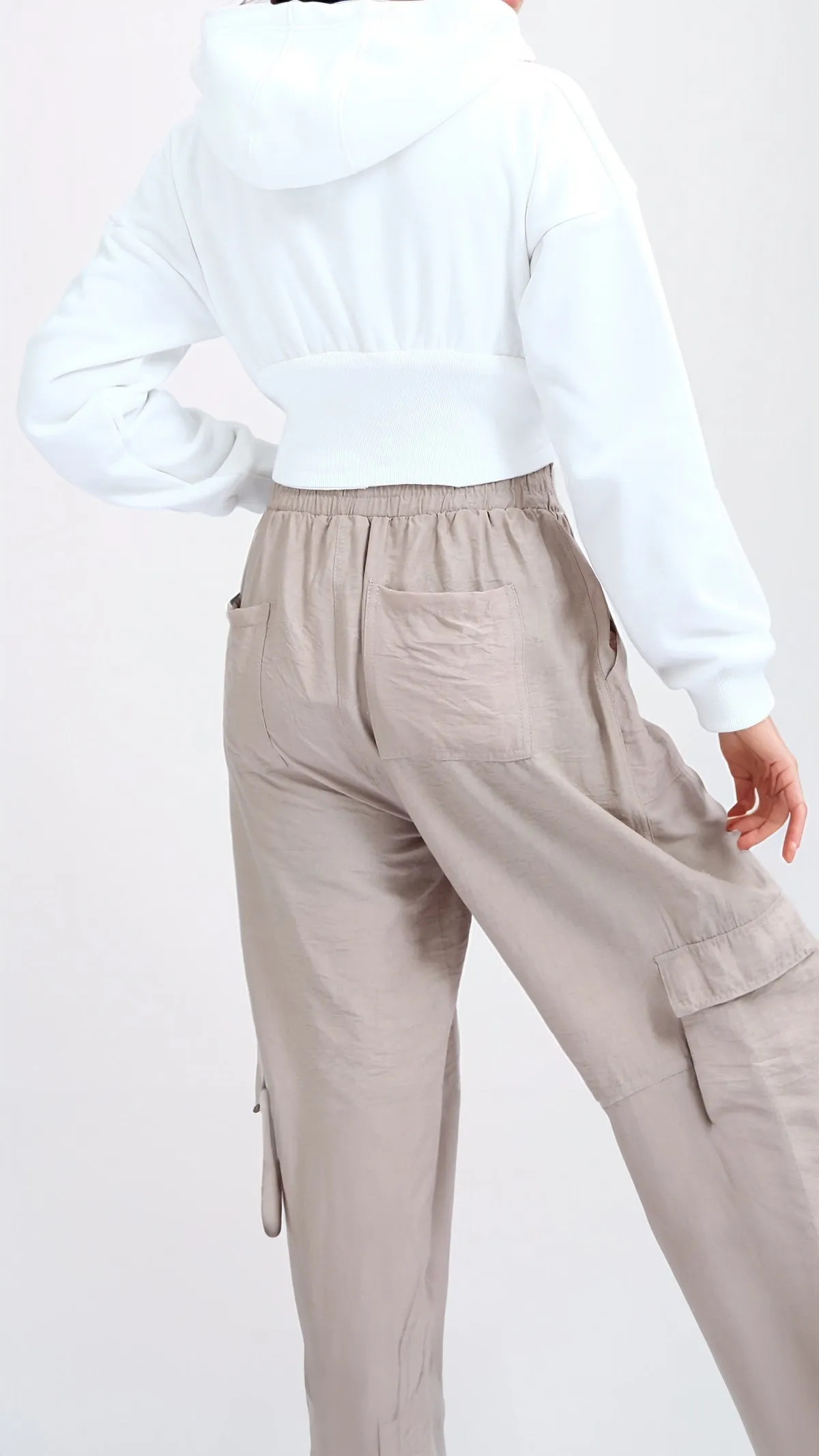 O180768 Regular Fit Printed Winter Hoodie - White