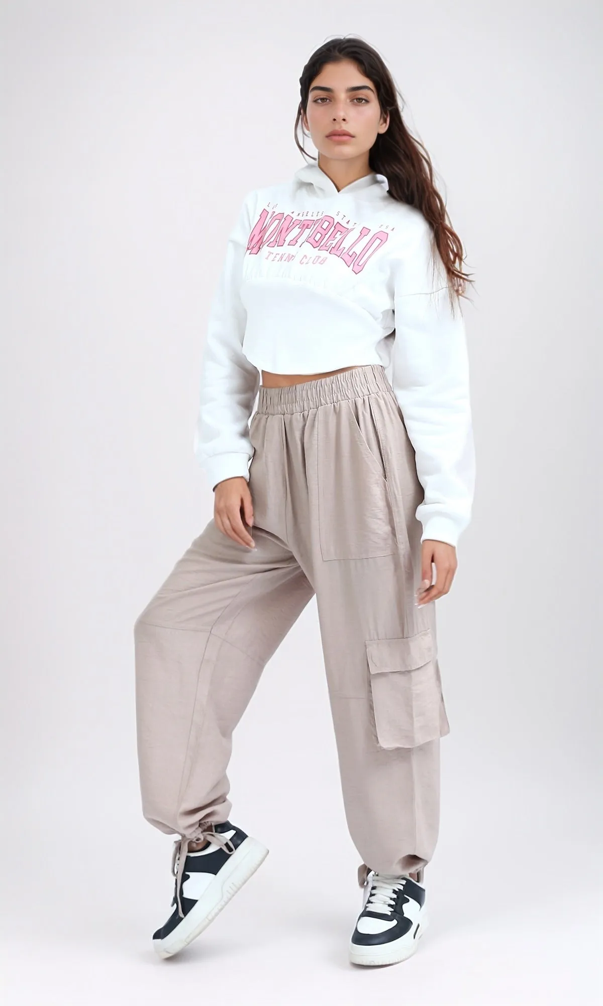 O180768 Regular Fit Printed Winter Hoodie - White