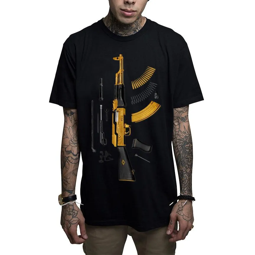 Plated Black Mens T-Shirt
