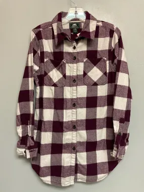 Roots Size 10 Burgundy Flannel Big Girls Tees/Polos/Tunics