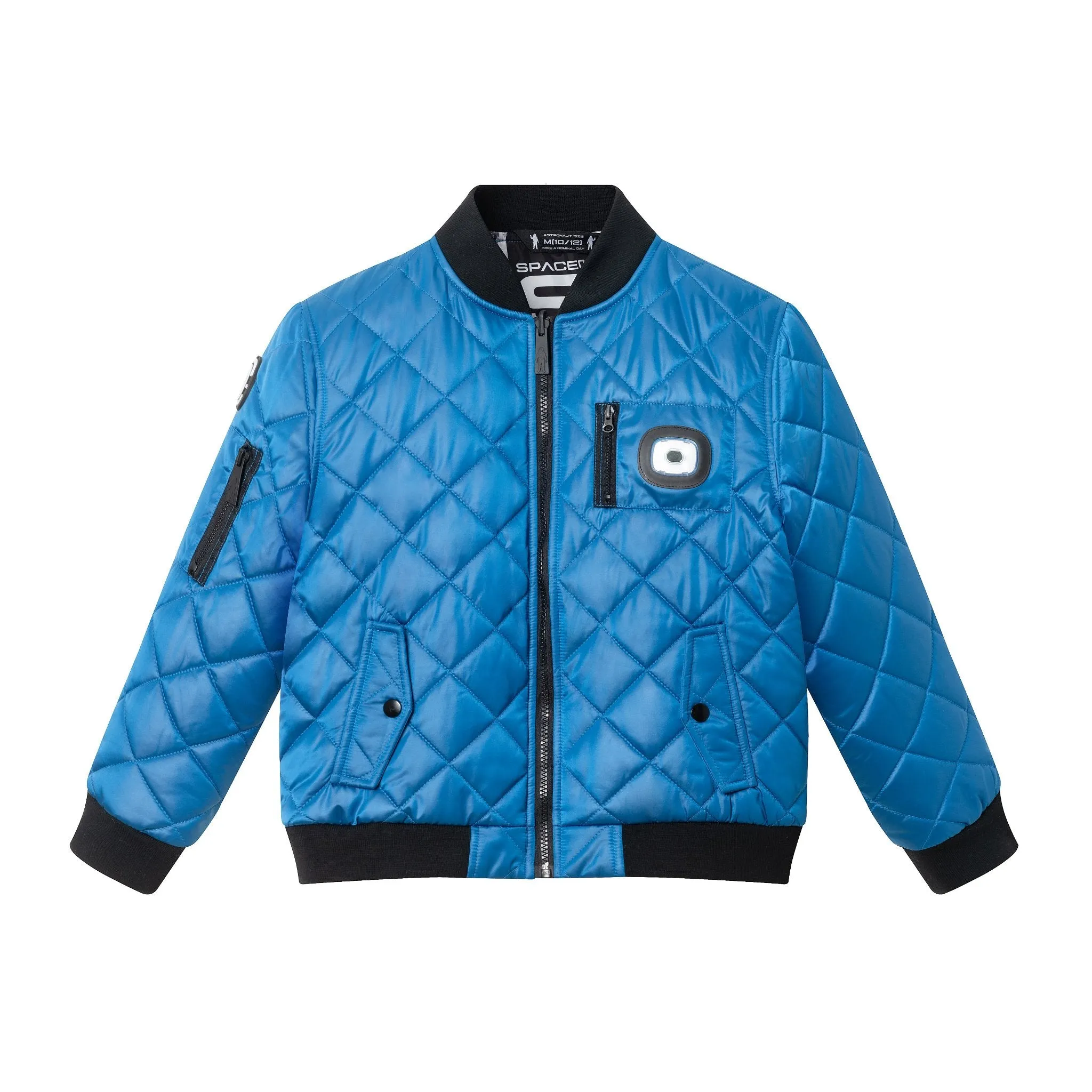 SPACEONE x Andy & Evan® | Kids (4-16) Quilted Bomber with LED Light | Blue