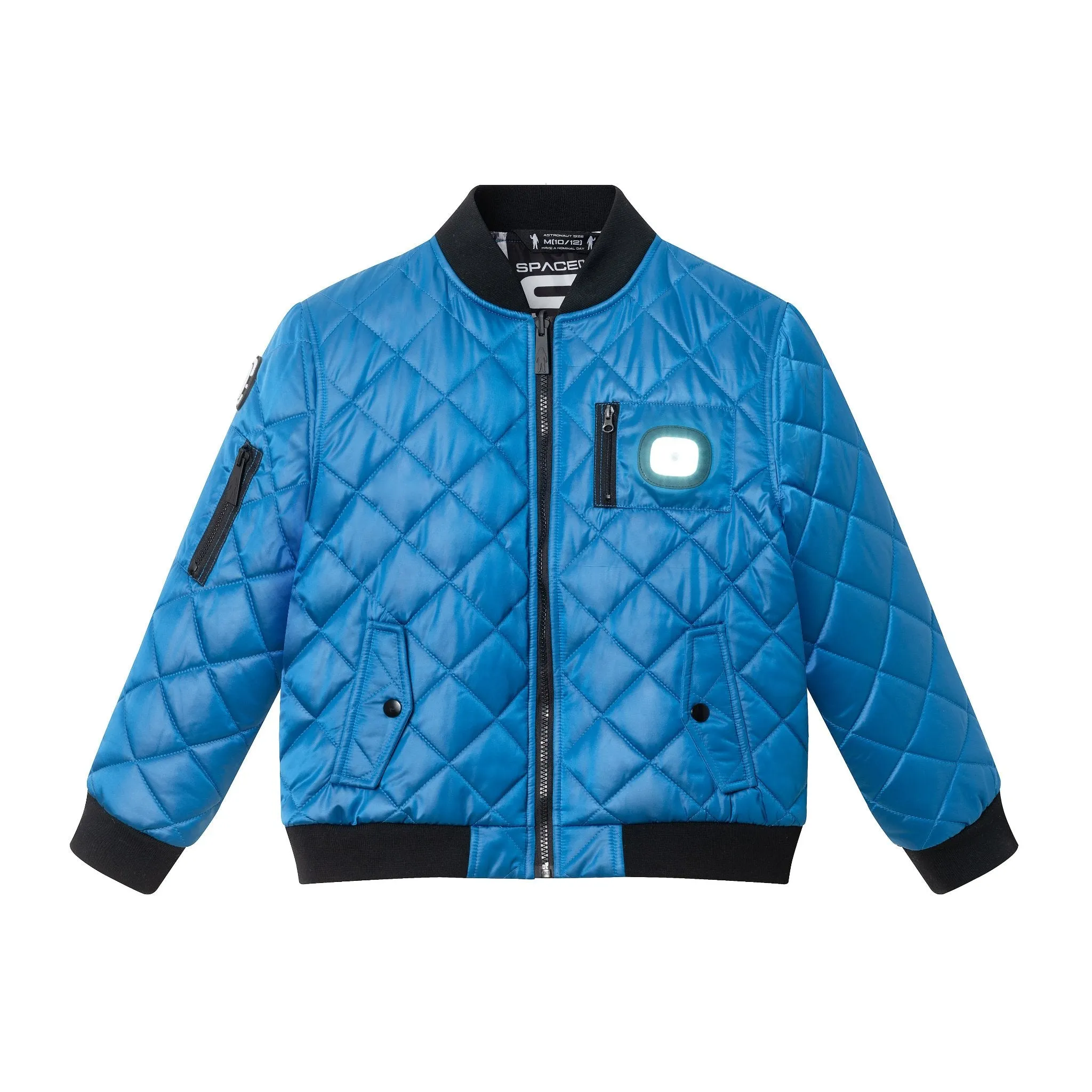 SPACEONE x Andy & Evan® | Kids (4-16) Quilted Bomber with LED Light | Blue