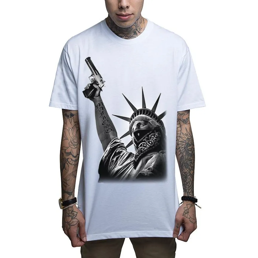 Stick Up White Mens T-Shirt