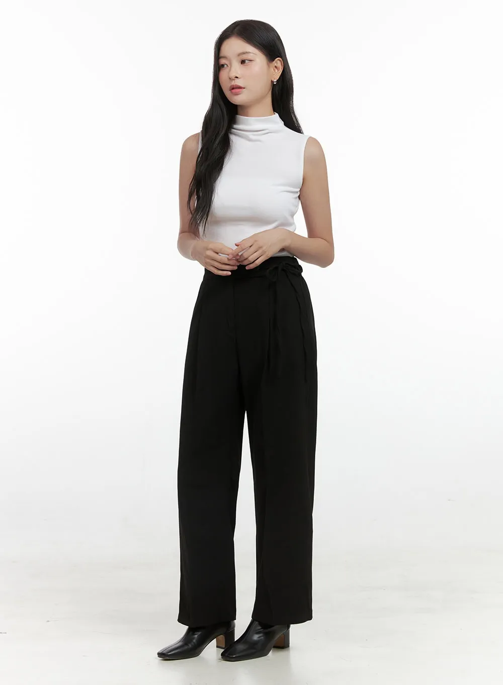 Strap Wide Tailored Pants OS423