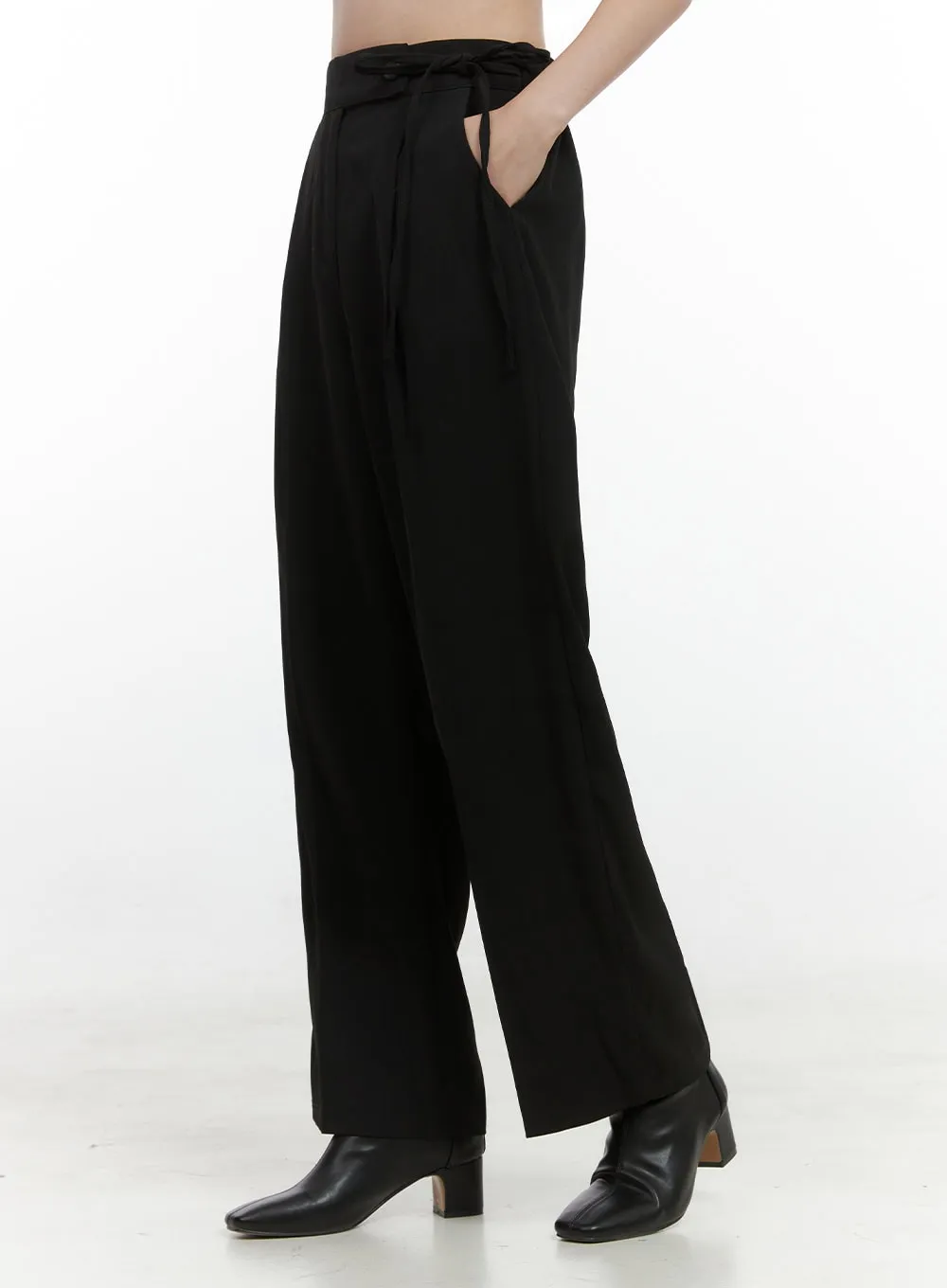 Strap Wide Tailored Pants OS423
