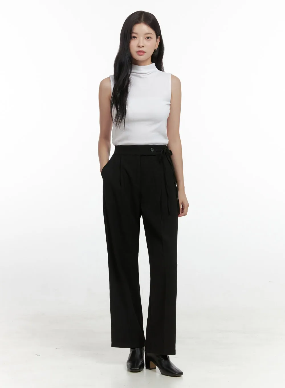 Strap Wide Tailored Pants OS423