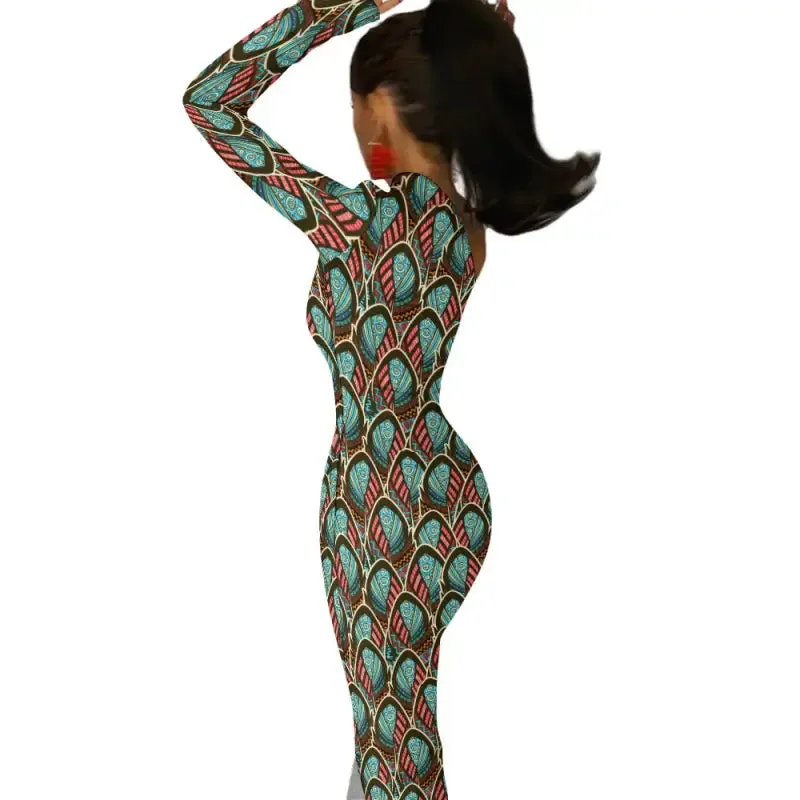 Unleash Your Inner Diva in this Art Deco One Sleeve Bodycon Dress